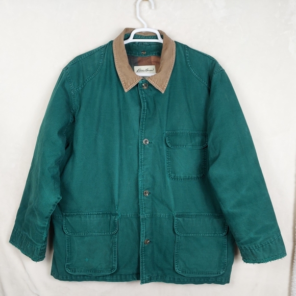 Eddie Bauer Barn Coat Mens Large Removeable long Sleeve lining Goose Down Filled - Picture 1 of 16